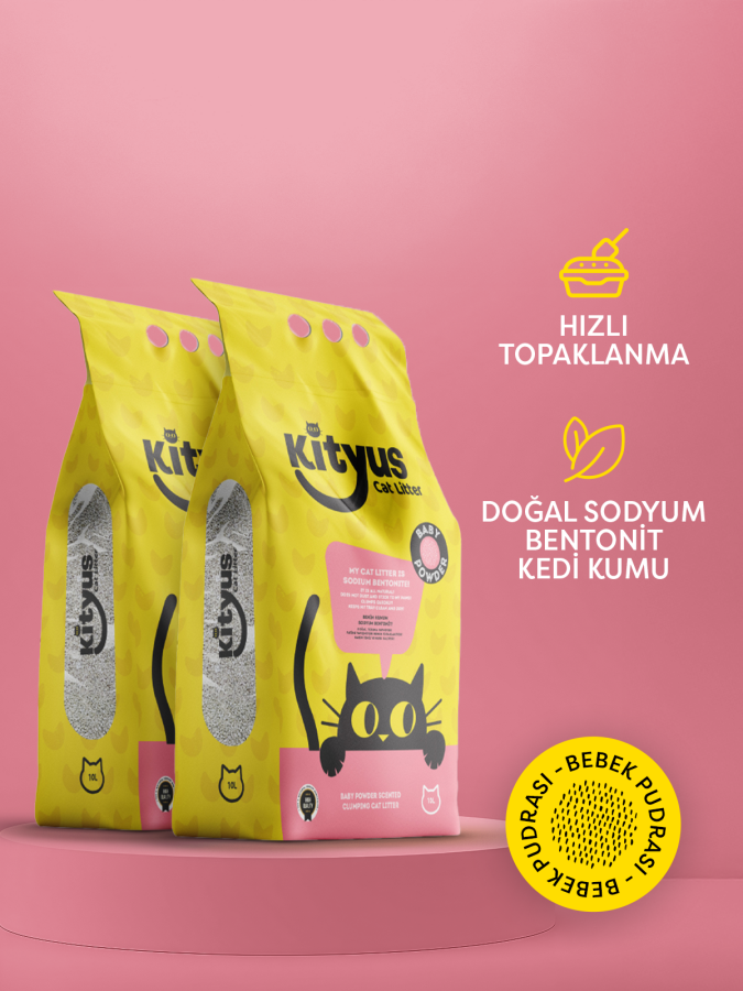 Kityus 20 Lt Bebek Pudrası Kokulu Kedi Kumu (2x10Lt) - 1